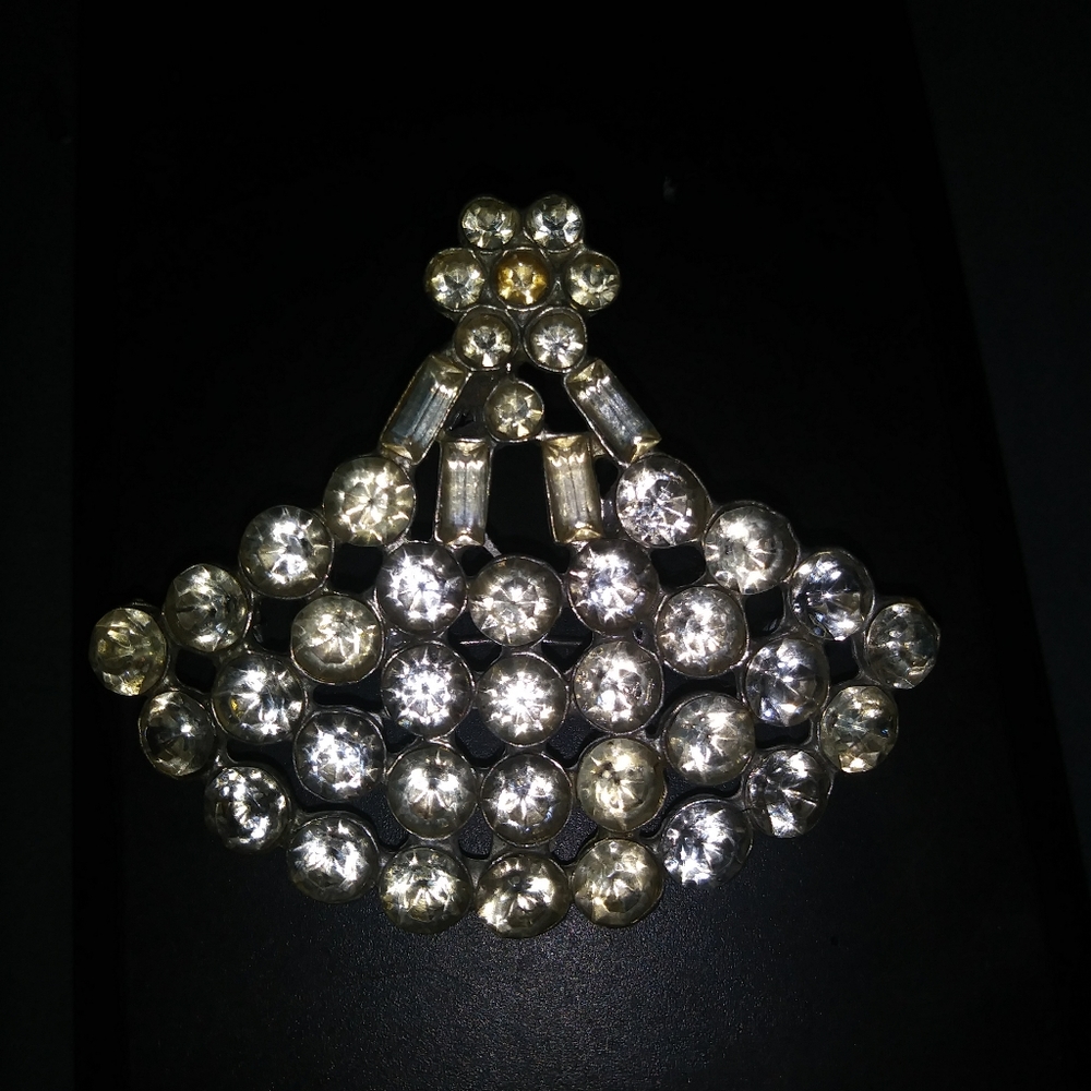 Antique crystal brooch